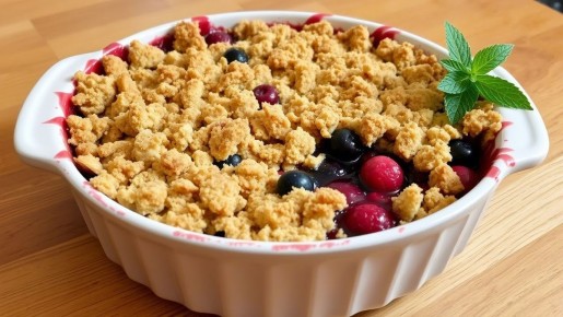 Нежный ягодный крамбл без сахара: полезно и вкусно