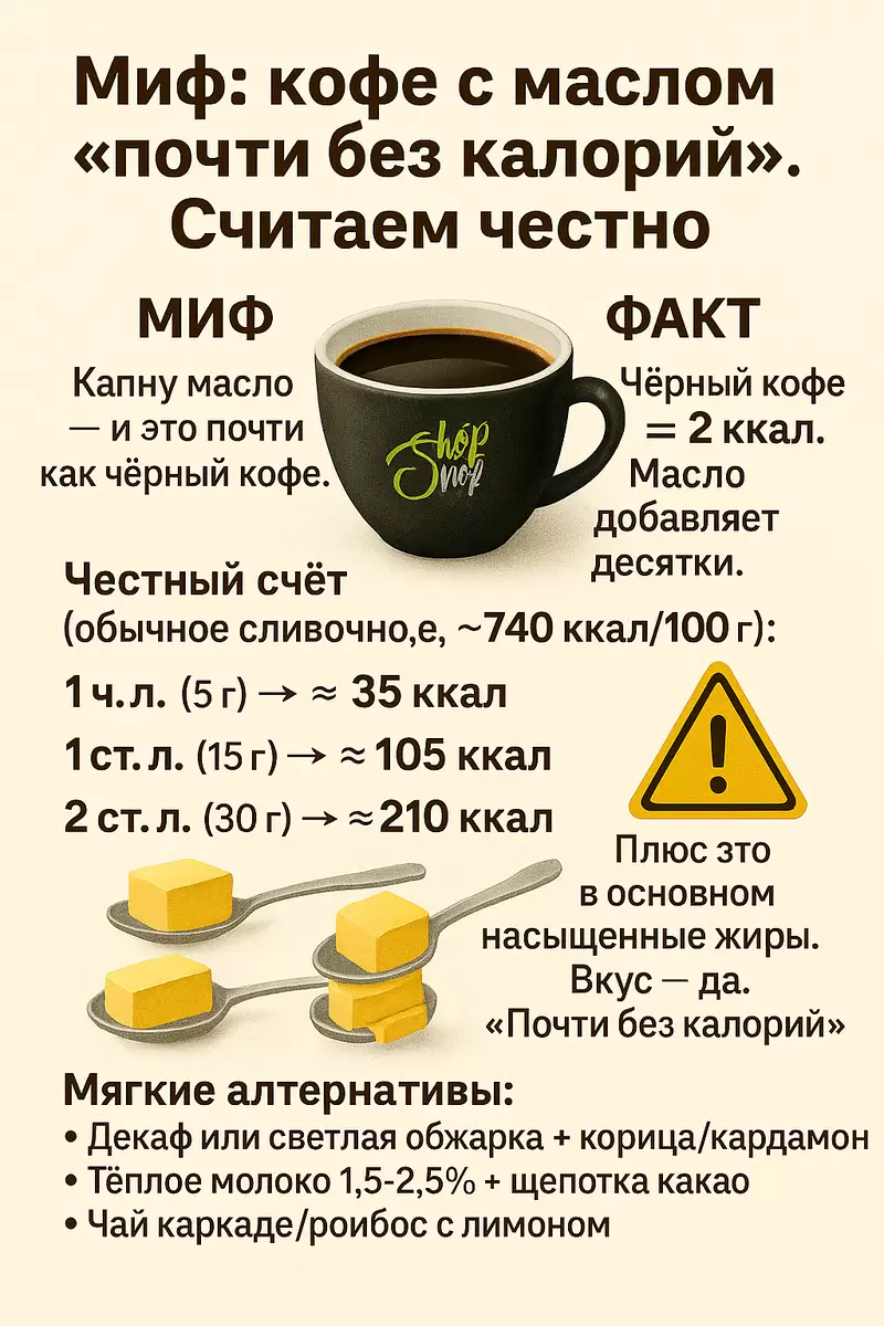 Кофе с маслом: правда о калориях, которая вас удивит