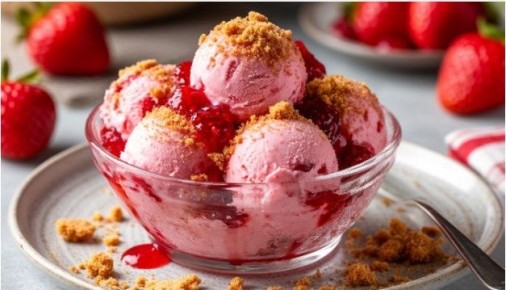 Летнее наслаждение: клубничное мороженое с сливочным сыром